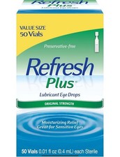 Refresh Plus Preservative-Free Lubricant Eye Drops, 50 Single Use EX 10/26