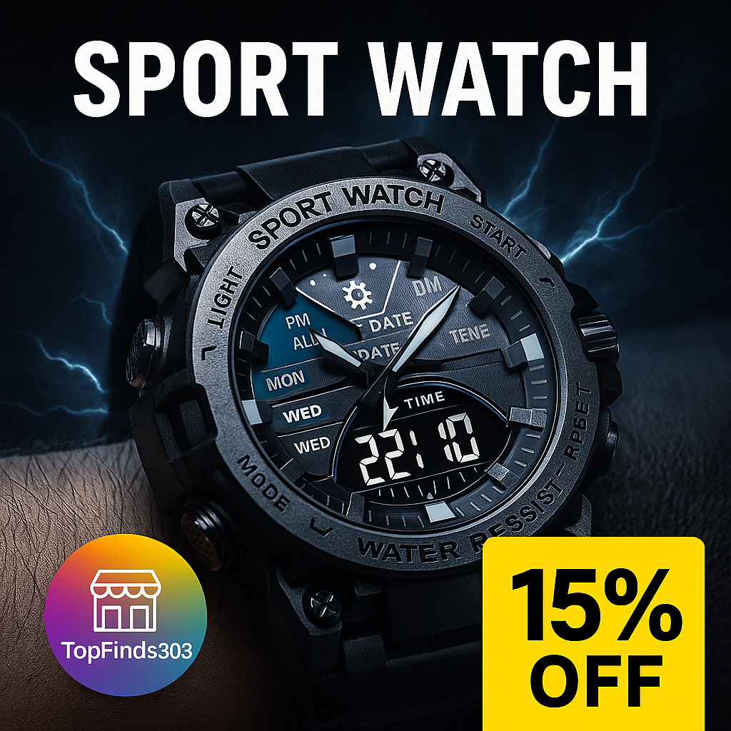 Men's Digital Chronograph Watch Quartz Alarm Date Luminous Sport Military Gift