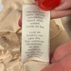 ADONNA Vtg Antique White Satin Nylon Lace 36 Bridal Lingerie Full Slip Dress