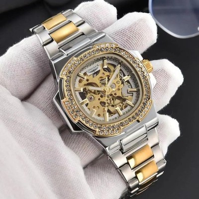 42MM LONGLUX Automatic Men's Luxury Watch Skeleton Waterproof Stainless Gift NEW