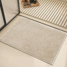 Light Coffee Bath Mat NonSlip Floor Absorbent Low Pile Rug 20x32 Inch