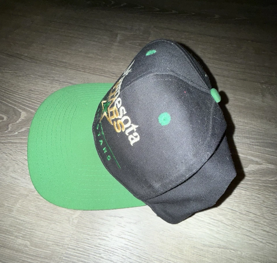 Vintage Minnesota North Stars Cap Hat Twins Enterprise NHL Black Snapback - Image 3 of 4