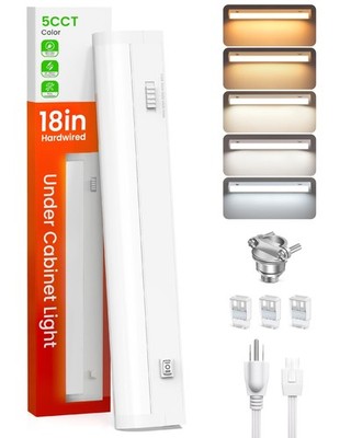 ALUSSO LIGHTING  18 Inch LED Under Cabinet Lighting Hardwired & Plug in, 5C