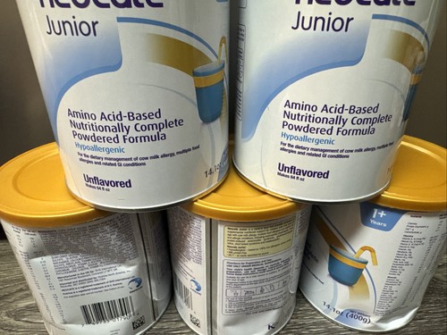 5 Cans NEOCATE Junior Hypoallergenic Formula Unflavored Exp 08/26/2025 FREE SHIP