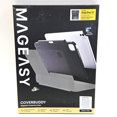 SWITCHEASY MagEasy CoverBuddy for iPad Pro 11'' Case M4 2024 Leather White 5.0 BD