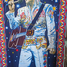 Elvis Tapestry Wall Hanging, Blue White Multicolor Adults