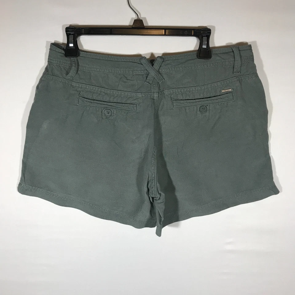 Pantalones cortos informales Calvin Klein Jeans para mujer 10 de mezcla de lino verde Foto 4 de 4