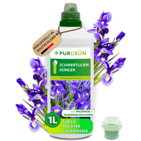 PurgrüN Schwertlilien DüNger, Npk 10+8+6, FüR BlüTenbildung, 1L-image