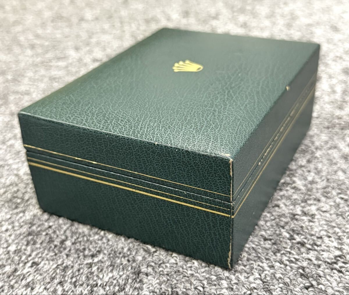 VINTAGE GENUINE ROLEX watch box case USA American wood leather green 251127001yA