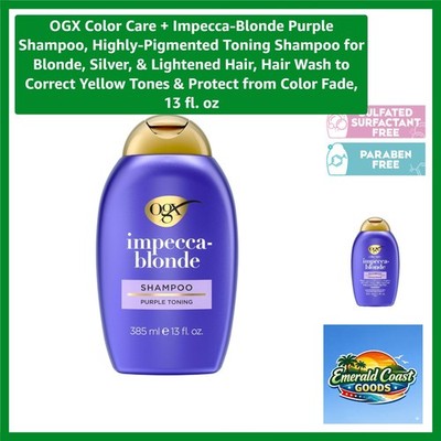 Highly-Pigmented OGX Impecca-Blonde Purple Shampoo 13 oz - Anti-Fade & Hydrating