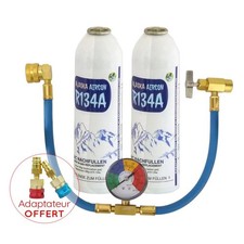 🇨🇵 Pack recharge R134a R134 Gaz clim  Auto 2x500g + Adaptateur 🇨🇵