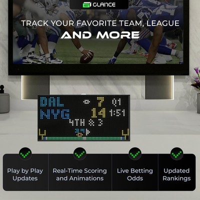 PANELFI Glance LED Ticker - Customizable LED Display Sports Ticker