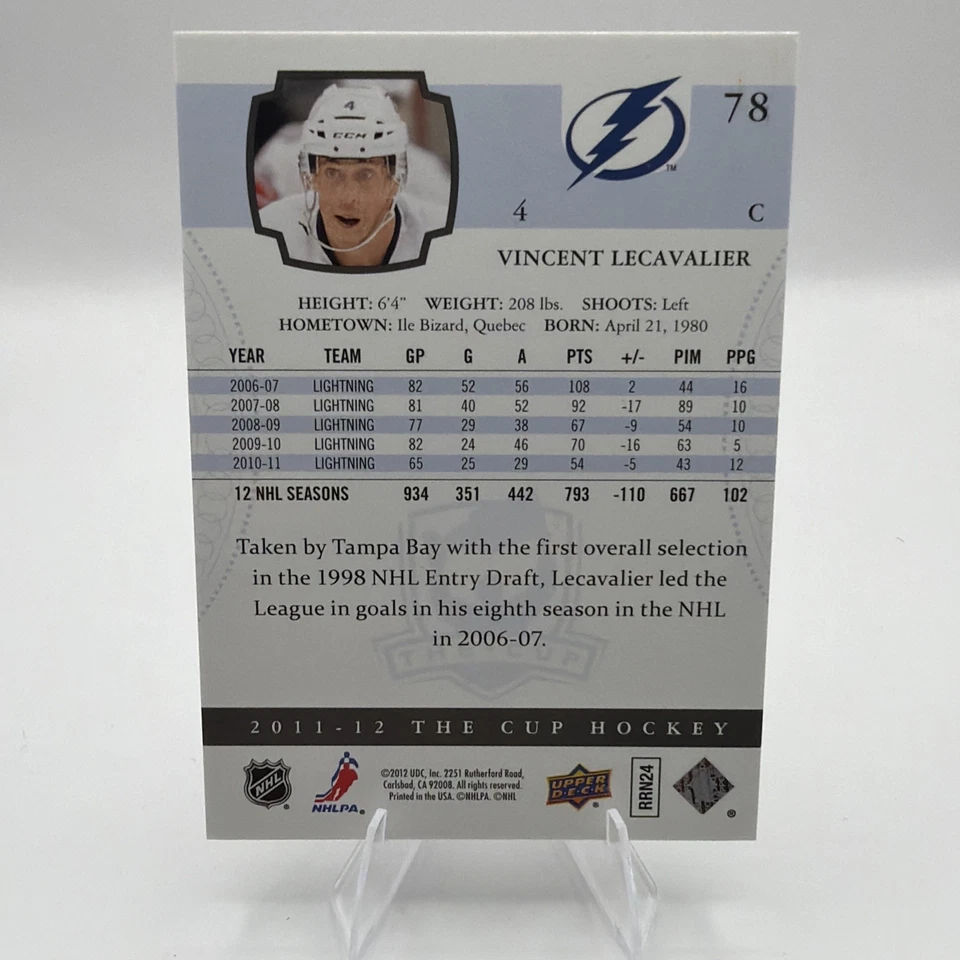 2011-12 Upper Deck The Cup - Vincent Lecavalier #78 /249 - Image 2 of 4