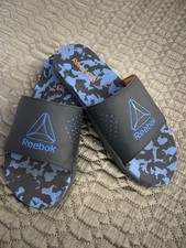 Reebok men s size 10 gray/ blue slides.  grea...