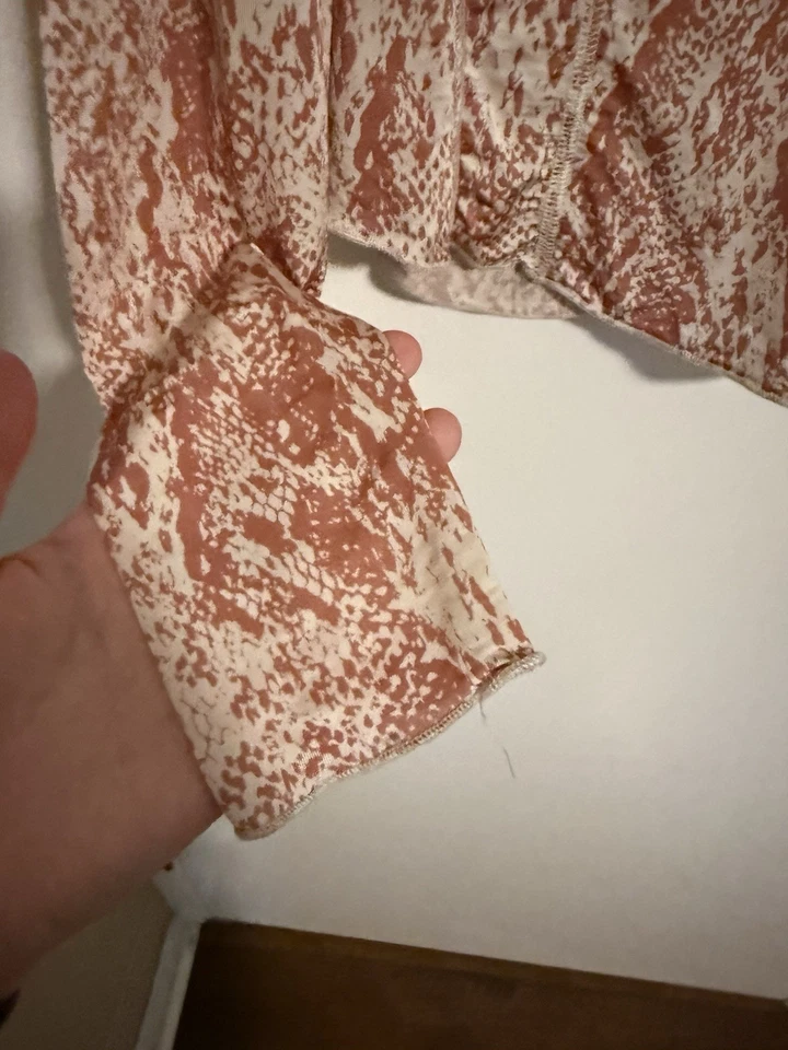 Intimately Free People Coral Snakeskin Long Sleeve Shirt Small - Image 4 of 4