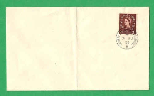 QEII ~ SG 518 ~ 2d RED-BROWN FIRST DAY OF ISSUE ON COVER JERSEY CDS 31st AUG 53