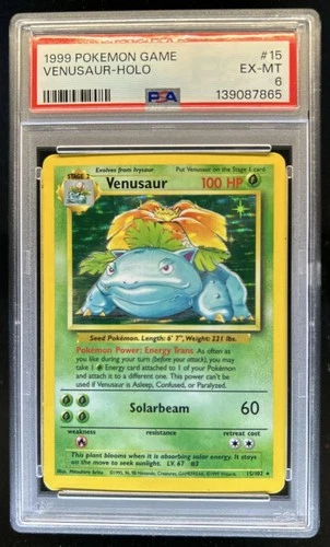 1999 Pokemon Unlimited Venusaur Rare Holo #15/102 PSA 6