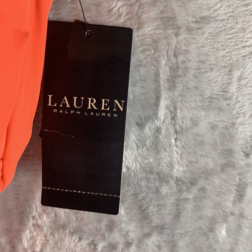 Lauren Ralph Lauren Swimsuit 12 Tankini Top Lace Up Front Convertible Orange NWT - Picture 3 of 6