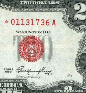 STAR $2 1953 United States Note PAPER CURRENCY AUCTIONS