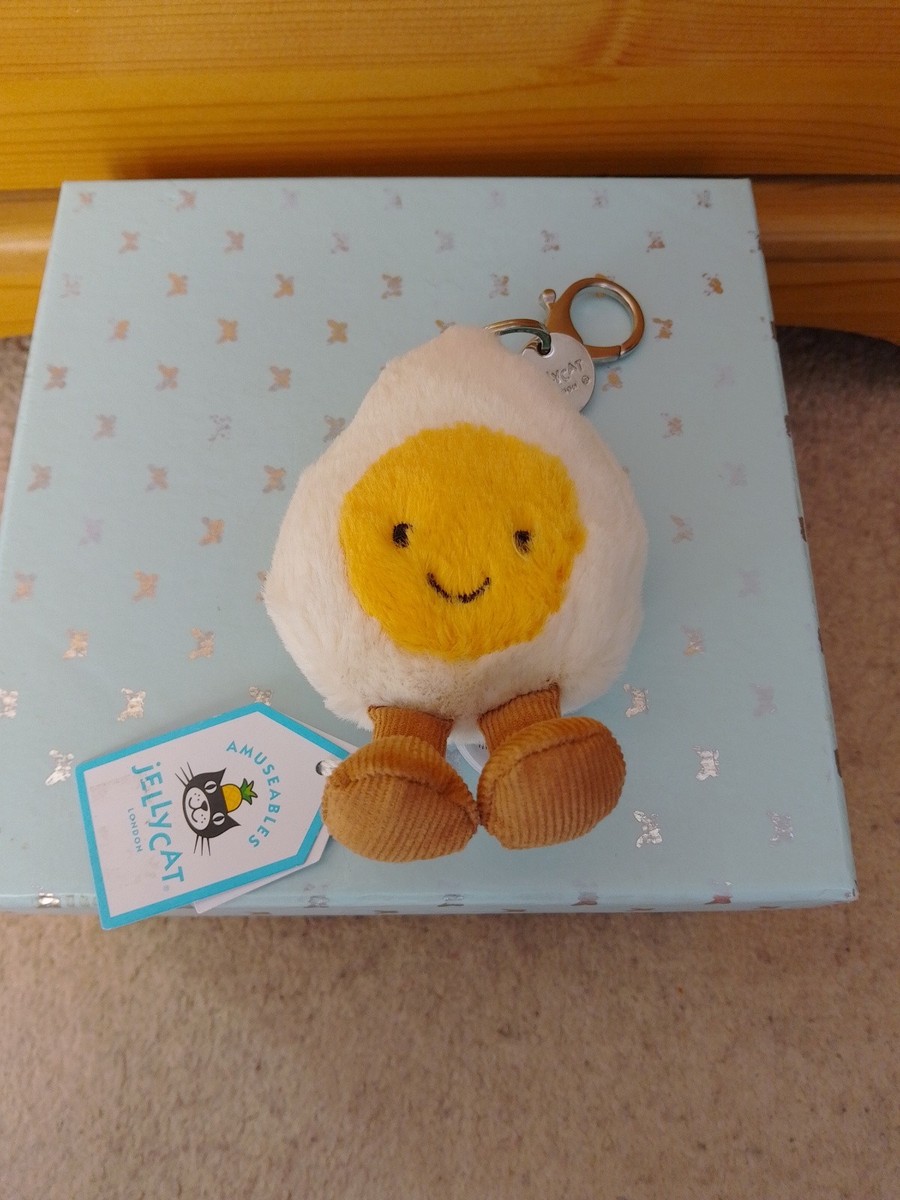 Jellycat. Amuseable Happy Boiled Egg Bag Charm. Keyring. Brand New