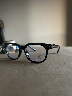 Chrome Hearts Brille Schwarz Anti Blaulicht