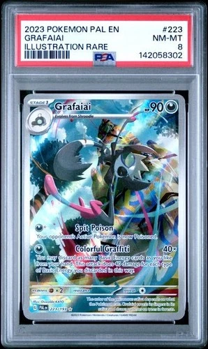 2023 Pokemon PAL EN PALDEA EVOLVED #223 GRAFAIAI ILLUSTRATION RARE PSA 8