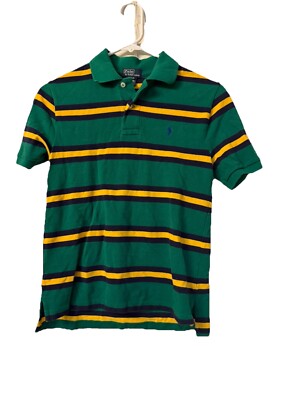 Boy's Ralph Lauren Polo Shirt Green, Yellow And Blue Size M ( 10-12)
