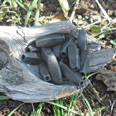 40 Holzperlen Olives Facette Verdreht (Schwarze Farbe)
