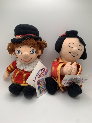 Disney Store Plush Bean Bag England Boy China Girl It's A Small World 9” Pair - Picture 1 of 5