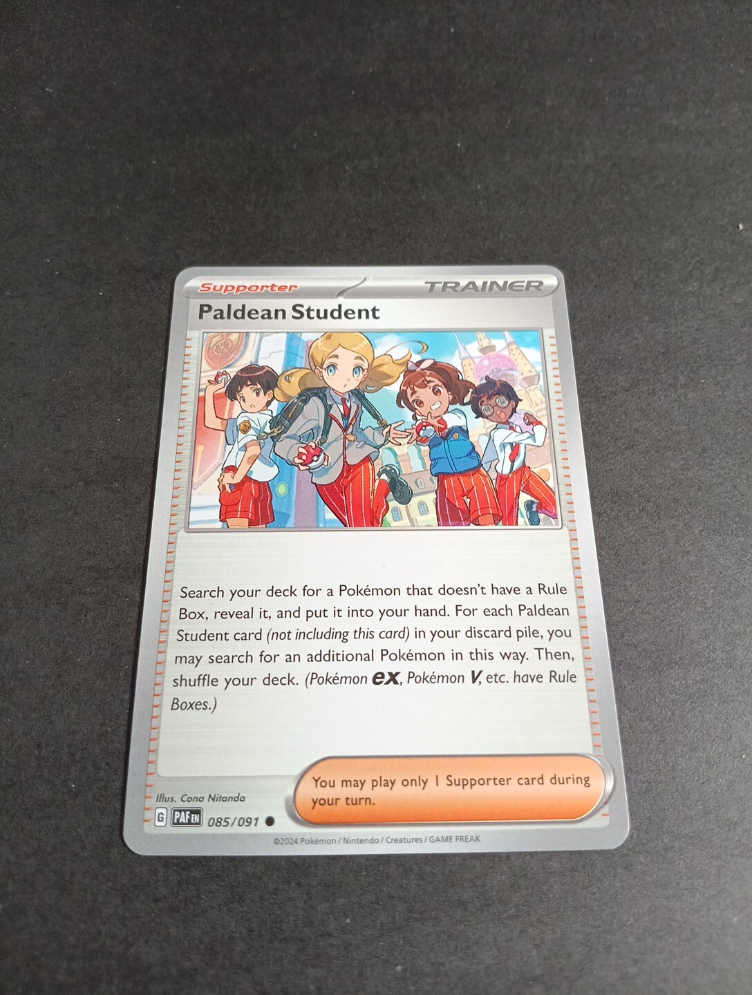 Pokemon Paldean Fates Paldean Student Uncommon Trainer Card 085/091 NM