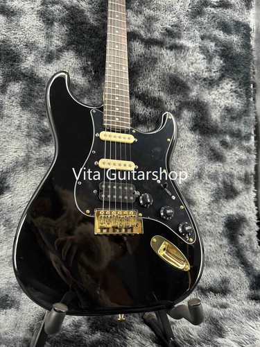 Guitarra Eléctrica ST Negra Acabado Personalizado Pastillas SSH Puente Trémolo 22 Trastes - Imagen 10 de 12