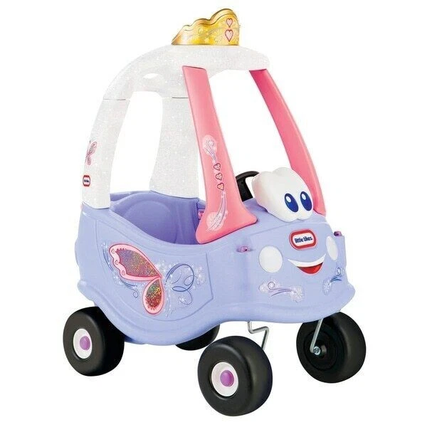 Girls Little Tikes Cozy Coupe Fairy Ride on Toy With 360˚ Spin,Horn & Floorboard - Image 4 of 4