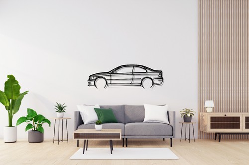 Bmw E46 Coupe Silhouette Steel Wall Decor Decoration Art M3 330i 328i 325i Sport - Picture 5 of 8