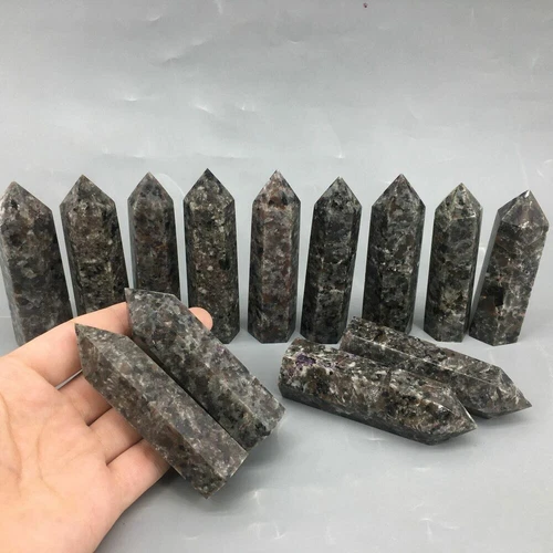 Obelisco Quarzo Yooperlite Naturale Punta Cristallo Bacchetta Reiki Guarigione 1PZ - Foto 8 di 11