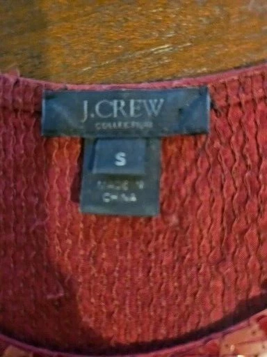 Top para mujer J Crew Collection lentejuelas sin mangas negro rojo talla S Foto 4 de 4