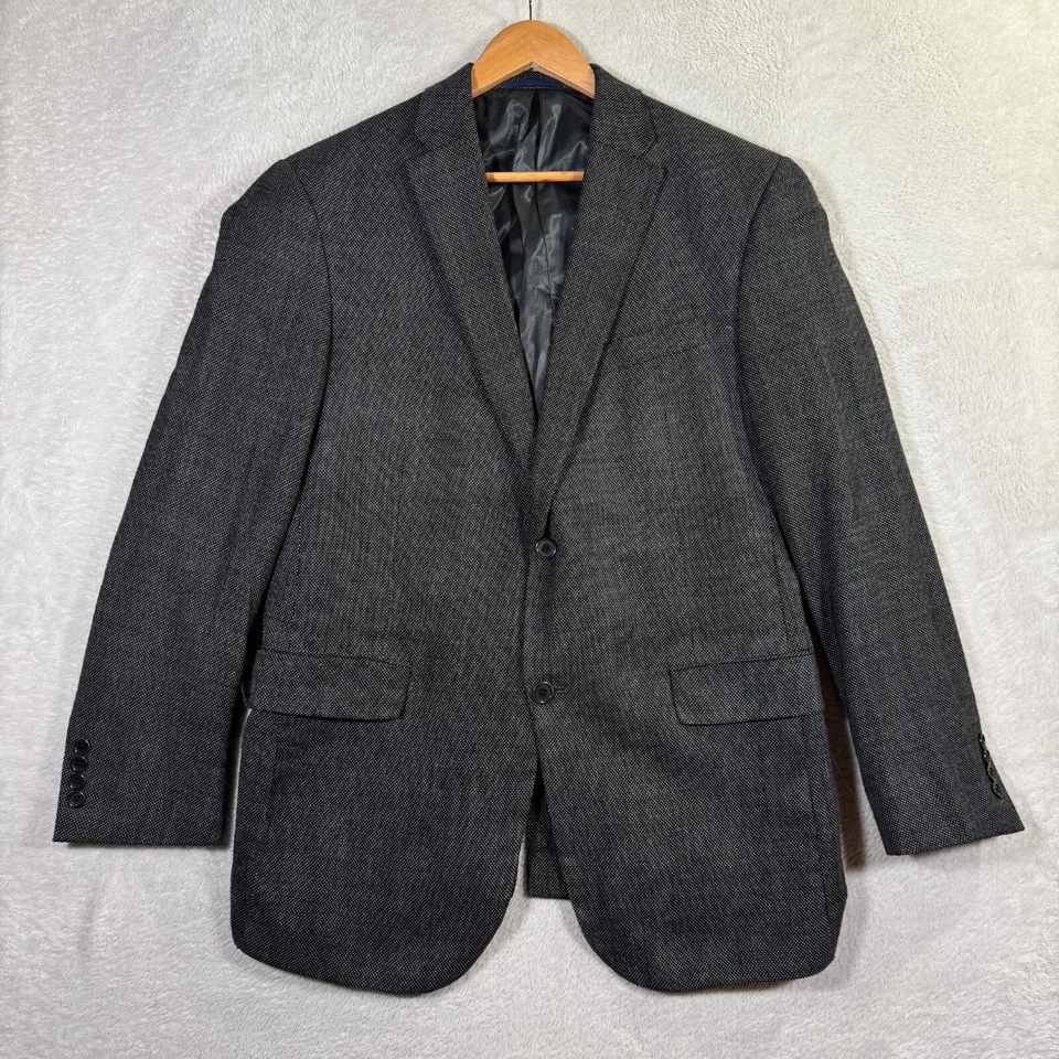 Chaqueta Blazer Daniel Cremieux Loro Piana Para Hombre 42R Gris Franela Italia Texturizada Foto 2 de 4