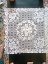 2 CROCHET TABLE CLOTHS OR DRESSER SCARVES FLORAL MOTIF