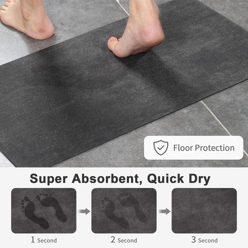 Large Bath Mat Rug 17x35 inch Super Absorbent Bath Mats Quick Dry Bathroom Ru... - Picture 3 of 7