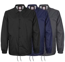 Men's Windbreaker Lightweight Waterproof Sherpa Button Up Athletic Coach Jacket