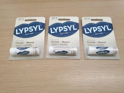 Lypsyl Coconut & Almond Sensual SPF15 Lip Balm 4.6g X3 - JUST £6.79 FREE POST