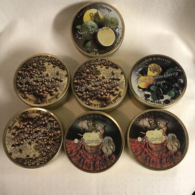 7 Cavendish & Harvey EMPTY Candy Tins. Used