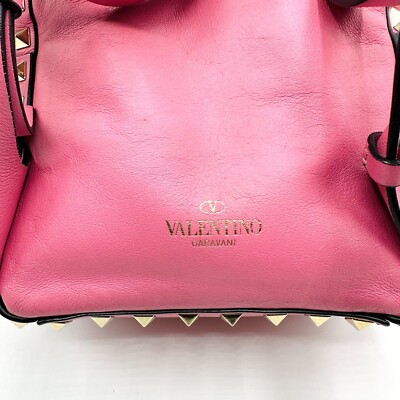 Valentino Garavani Rockstud Women Pink Leather Mini Backpack