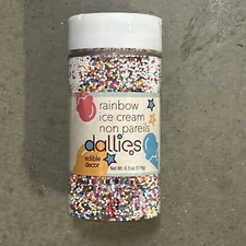 Dallies Rainbow Ice Cream Non Pareils Dessert Topping Kids Sprinkles Movie Fun