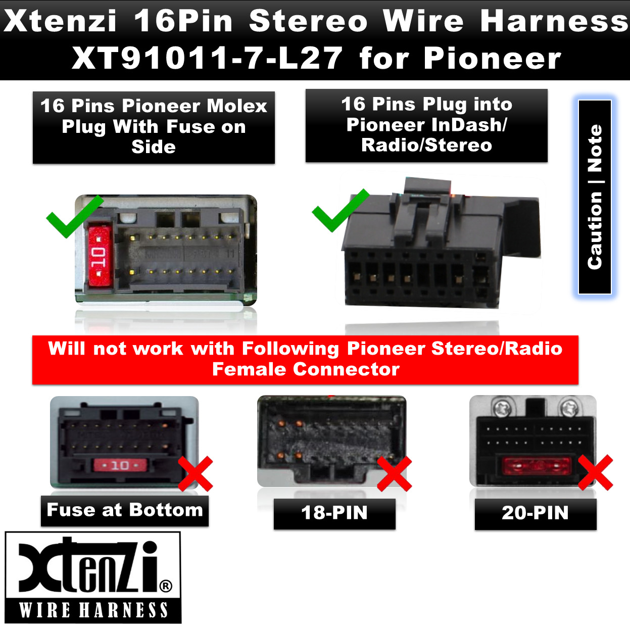 16Pin Xtenzi Wire eBay Harness DMH-2600NEX Car DMH-2660NEX Pioneer for Connector |
