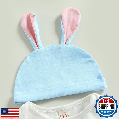 ZINTAOZT My First Easter Baby Boy Girl Outfit Rabbit Print Romper Pants Hat/H - Picture 4 of 5
