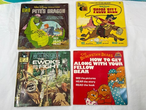 7 children's record lot, Disney Pete's Dragon, Star Wars Ewoks, Berenstain Bears - Imagen 2 de 11