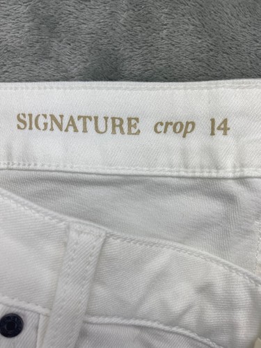 Talbots Womens Signature Crop Jeans 14 White 34x26 Comfy Cozy Denim - Picture 9 of 13