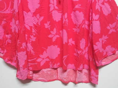 Womens bell sleeve top Plus size 3X floral 3/4 sleeve blouse pullover soft coral - Picture 5 of 8