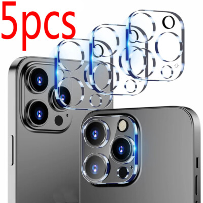 5pc Camera Lens Protector For iPhone 16 15 14 13 12 Pro Max Plus Film Protection