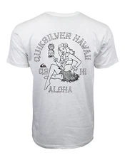 QUIKSILVER HAWAII ALOHA WHIT  GRAPHIC T SHIRT